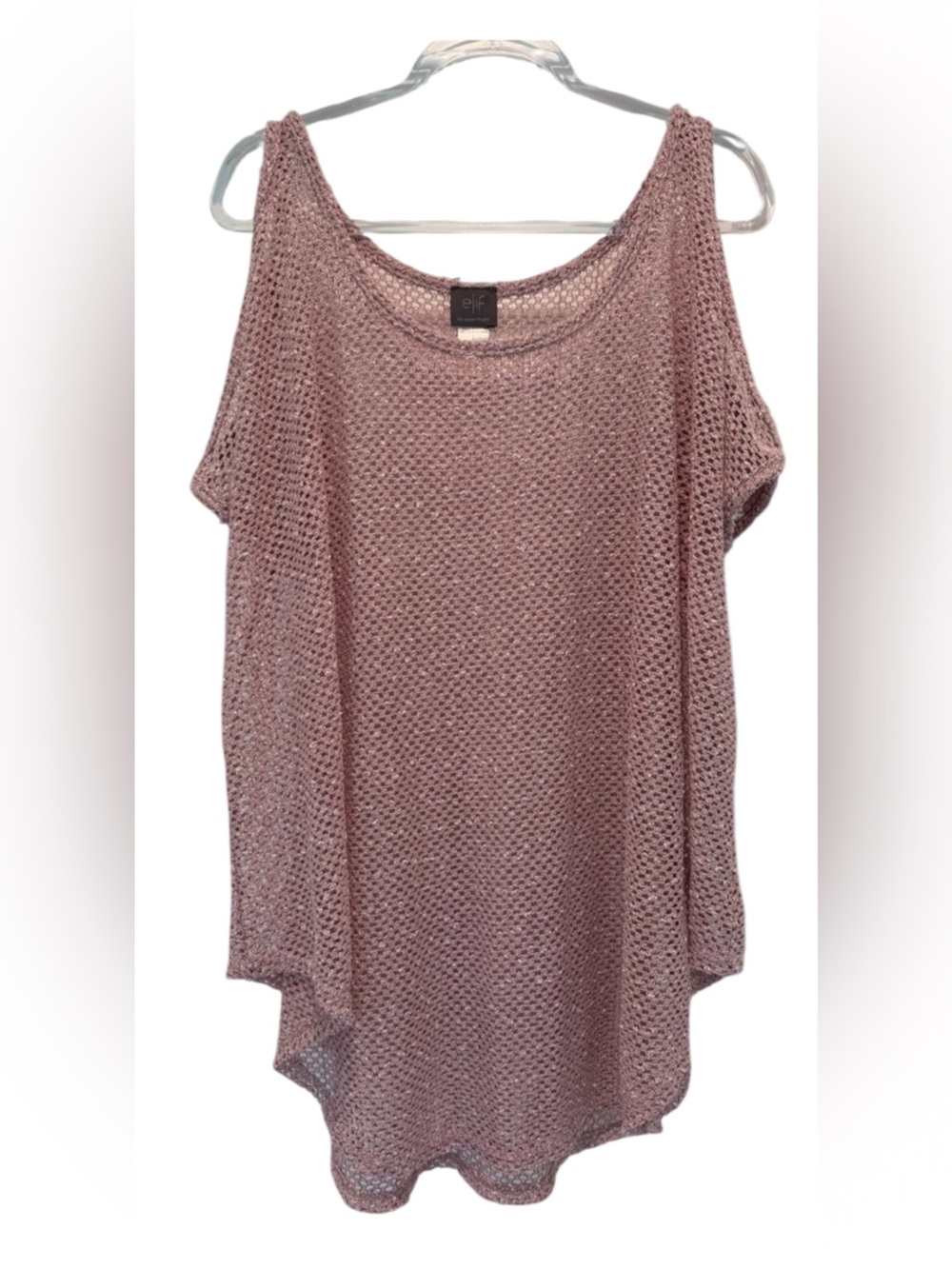 ELIF For Jordan Taylor Open-Weave Blush Pink Women's Tunic